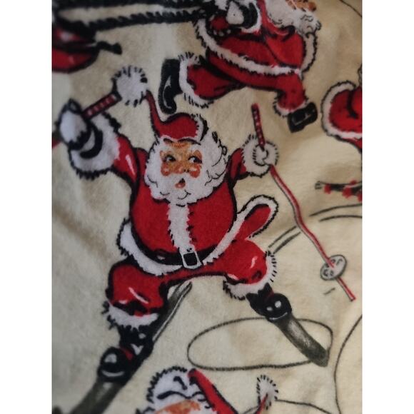 Nick and Nora Vintage 90' Santa Christmas Sports Cotton Flannel Pajama Set NOWT - Picture 4 of 5